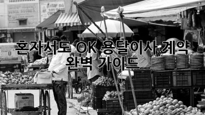 혼자서도 OK! 용달이사 계약 완벽 가이드