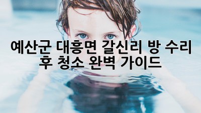 예산군 대흥면 갈신리 방 수리 후 청소 완벽 가이드